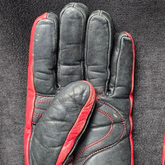 Vintage ARIS Red & Black SOFTAN Winter Weather Snow Ski Gloves Men's Small - Picture 3 of 16